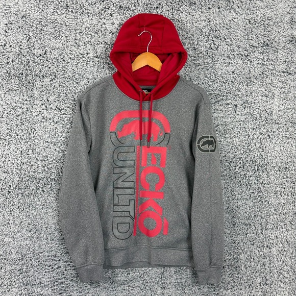 Ecko Unltd Hoodie Adult Medium Gray Sweatshirt Pullover Skater Hip Hop Mens M - Picture 1 of 11